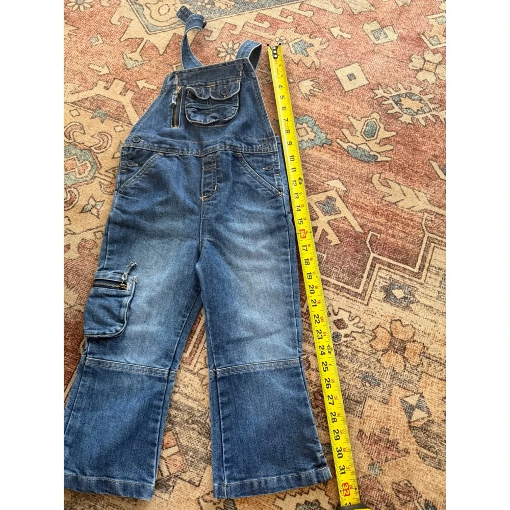 Old Navy Toddler Boys Denim Overalls Medium Wash‎ Cargo Pockets 4T Vintage 2004